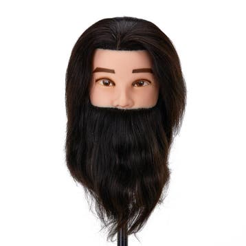 WZ4 Oefenhoofd met Baard – 100% Natuurlijk Haar voor Kappers, Verzenden, Nieuw