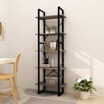 vidaXL Boekenkast met 5 schappen 60x30x175 cm massief, Verzenden