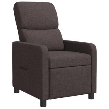 vidaXL Recliner Donkerbruin Stof, Verzenden