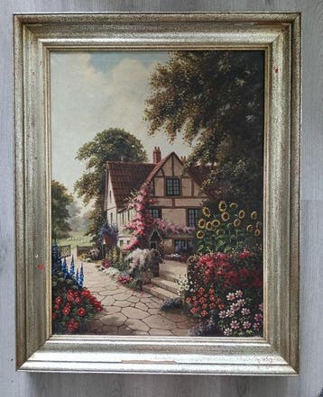 Peter van Delft (XX) - Het huis met de zomertuin, Antiek en Kunst