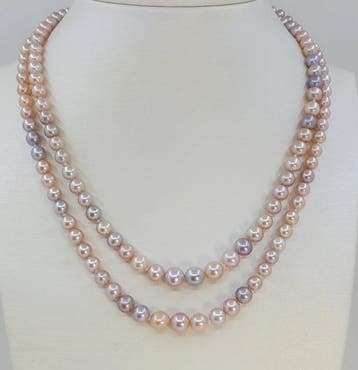 Sans prix de réserve - Collier Argent, Perles Edison roses, Nieuw