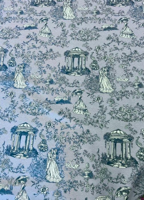Zeer prestigieus en exclusief toile de Jouy-stof met dubbele, Antiquités & Art, Tapis & Textile
