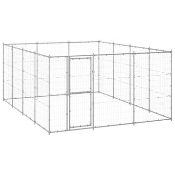 vidaXL Hondenkennel 14,52 m² gegalvaniseerd staal, Verzenden, Nieuw