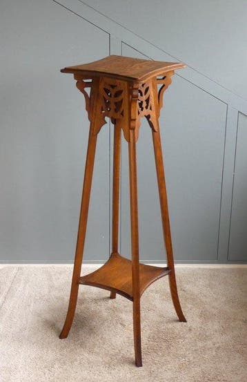 Plantentafel - Franse Bijzettafel (110 cm) - Eikenhout, Antiek en Kunst