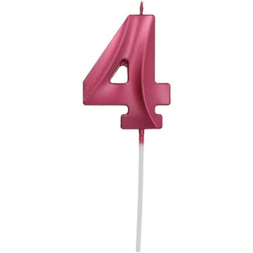 Roze Kaars 4 Jaar 5cm, Verzenden, Nieuw