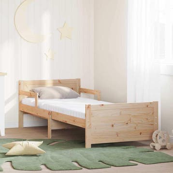 vidaXL Bedframe met uitbreidbaar matras Bruin 80 x 200 cm, Huis en Inrichting, Slaapkamer | Bedden, Verzenden, Nieuw