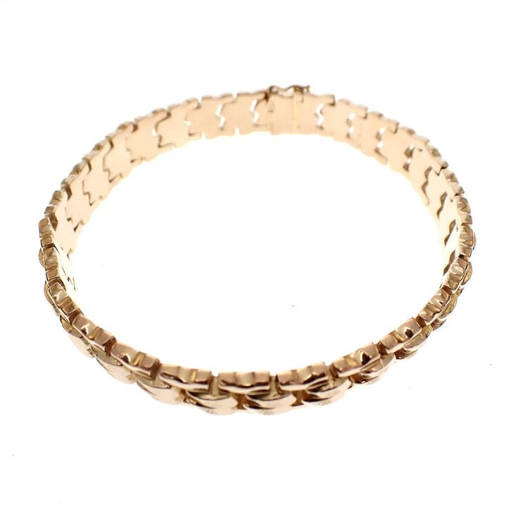 Roségouden schakelarmband., Handtassen en Accessoires, Armbanden, Goud, Gebruikt, Goud, Ophalen of Verzenden