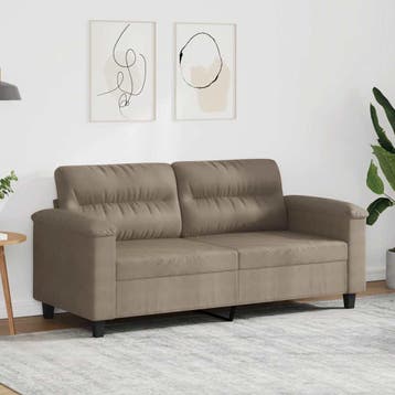 vidaXL Tweezitsbank / zetel 140 cm microvezelstof taupe, Huis en Inrichting, Zetels | Zetels, Verzenden, Nieuw