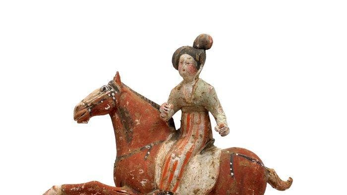 Oud Chinees, Tang-dynastie Terracotta Zeldzame beschilderde, Verzamelen, Mineralen en Fossielen
