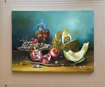 Alexander Nakonechny (1971) - Still life with fruits, Antiek en Kunst
