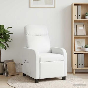 vidaXL Massage Relaxstoel Wit Stof, Verzenden