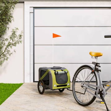 vidaXL Hondenfietstrailer oxford stof en ijzer groen en, Verzenden, Nieuw