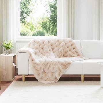 vidaXL Antislip deken van imitatie konijnenbont Olite 4 st, Huis en Inrichting, Verzenden, Nieuw