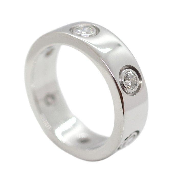 Cartier - Ring - Love - 18 karaat Witgoud - 6 diamanten, Handtassen en Accessoires, Ringen