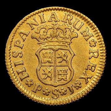 Spanje. Felipe V. 1/2 Escudo 1745 - Sevilla PJ, Timbres & Monnaies, Monnaies | Europe | Monnaies non-euro