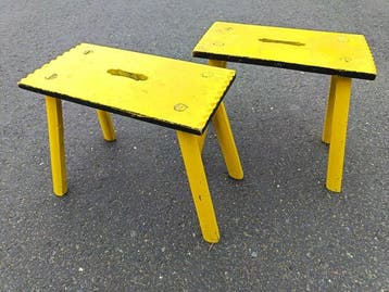village milking stool - Pair of old handmade chairs - Kruk
