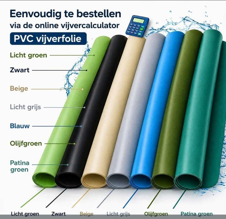 PVC Vijverfolie –Goedkoop - Verschillende kleuren en maten, Tuin en Terras, Vijvers, Nieuw