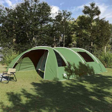 vidaXL Tunnel Tent voor 6 Personen 6-persoons Groen en Wit, Verzenden