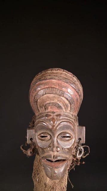 Houten masker, raffia - Tchokwe - Angola (Zonder