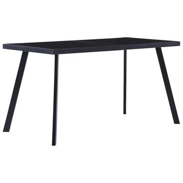 vidaXL Eettafel 140x70x75 cm gehard glas zwart, Verzenden, Nieuw