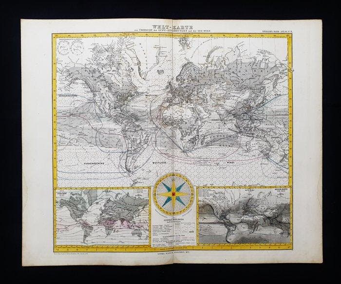 World-Map - Nautische kaart / terrestrische planisfeer; A., Livres, Atlas & Cartes géographiques