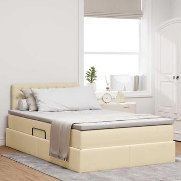 vidaXL Opbergbed met matras met matras Crème 120 x 200 cm, Verzenden, Nieuw