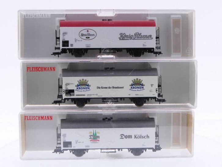 Schaal H0 Fleischmann 5321K, 5327 en 5342K set van 3 gesl..., Hobby & Loisirs créatifs, Trains miniatures | HO, Enlèvement ou Envoi