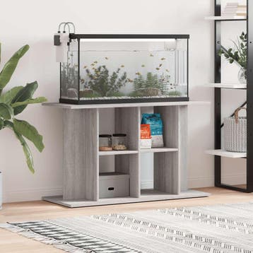 vidaXL Aquariumstandaard 100x40x60 cm bewerkt hout grijs, Verzenden