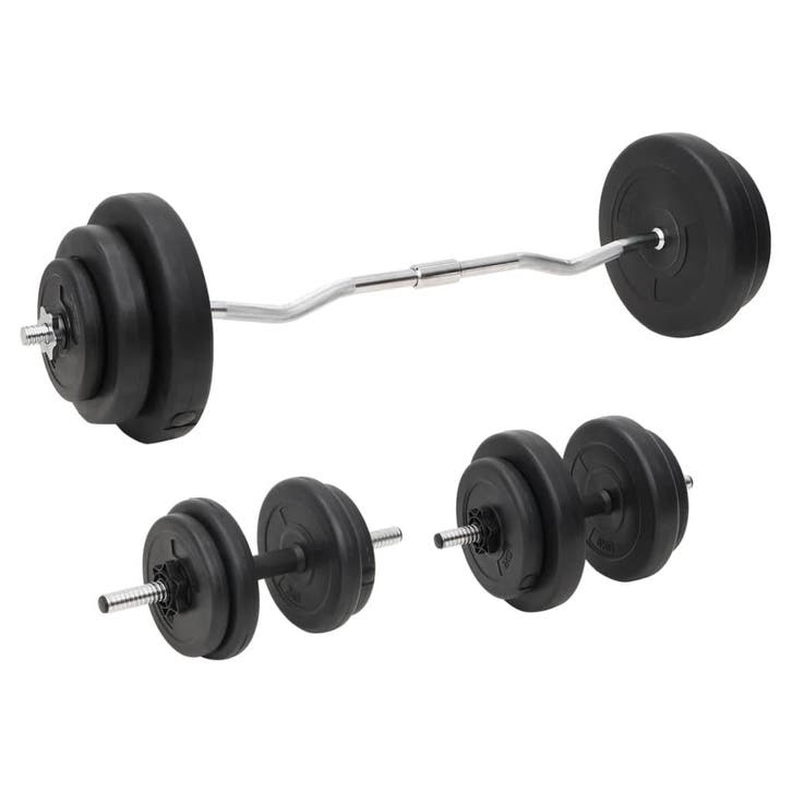 vidaXL Halterset met gewichten 60 kg, Sport en Fitness, Fitnessmaterialen, Nieuw, Verzenden