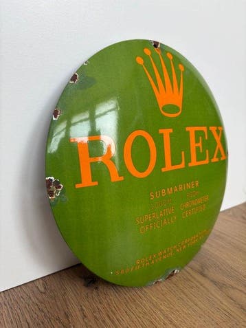 Prachtige geëmailleerde vintage ROLEX plaat - 30 cm -, Antiquités & Art