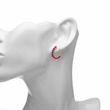 Oorbellen - 14 karaat Geel goud - 1.40ct. tw. Robijn -, Nieuw