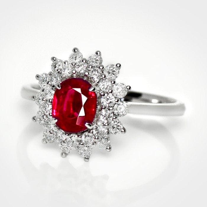 Sans prix de réserve - Bague - 18 carats Or blanc, GIA 1,20, Bijoux, Sacs & Beauté, Bagues