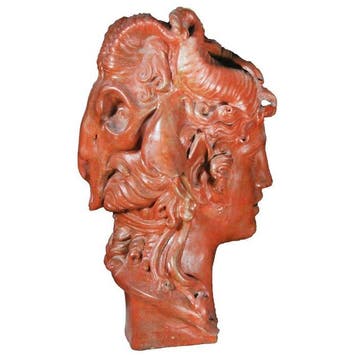 sculptuur, Testa di Bucranio - 48 cm - Was, Antiek en Kunst, Antiek | Keramiek en Aardewerk