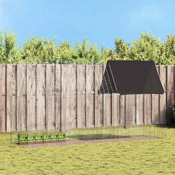 vidaXL Konijnenkooi zilver 400 x 100 x 210 cm Gegalvaniseerd, Verzenden, Nieuw
