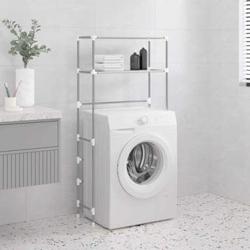 vidaXL Wasmachinerek 2-laags 69x28x143 cm ijzer grijs, Verzenden