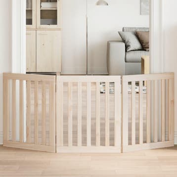 vidaXL Hondenhek opvouwbaar 3 panelen 150 cm populierenhout, Verzenden, Nieuw