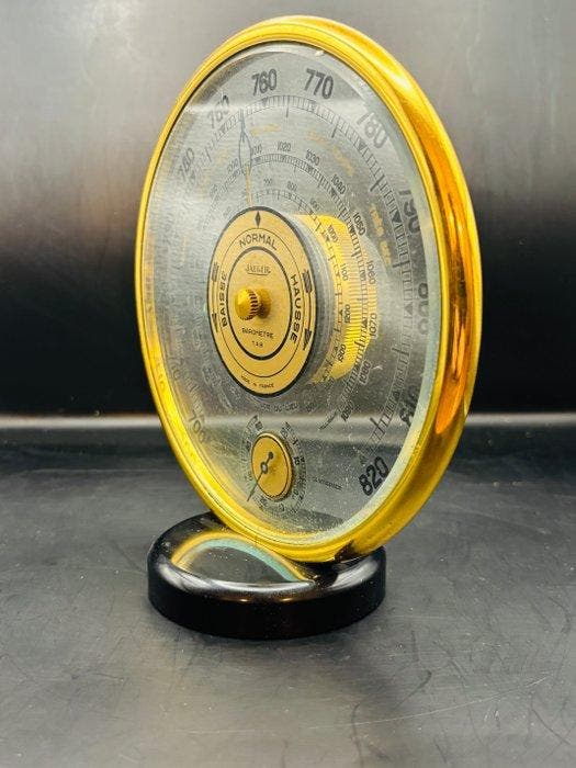 Jaeger Aneroid barometer - Messing, Glas - Barometer, Antiquités & Art, Curiosités & Brocante