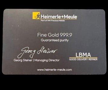 1/200 oz - Or .999 - Heimerle + Meule, Germany - Scellé &