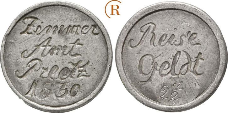 Zinnjeton des Zimmer Amts Preetz 1830 Schleswig Holstein:..., Timbres & Monnaies, Pièces & Médailles, Envoi