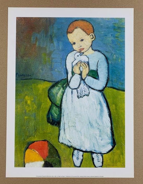 Pablo Picasso - Child with Dove - Kind mit Taube - Artprint, Antiquités & Art, Art | Dessins & Photographie