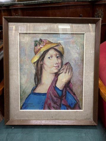 Giuseppe Ciavolino (1918-2011) - Giovane donna con cappello