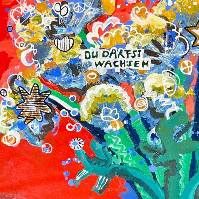 Fredi Gertsch - Du darfst wachsen, wohin dein Herz will XL, Antiek en Kunst, Kunst | Schilderijen | Modern