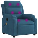 Luxe Massagestoel Blauw Fluweel | OP = OP!, Eenpersoons, Verzenden, Nieuw, 75 tot 100 cm