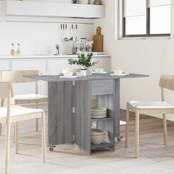 vidaXL Eettafel 115 x 70 x 75 cm Bewerkt hout Grijs Sonoma, Huis en Inrichting, Verzenden, Nieuw