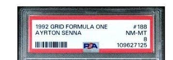 1992 Grid Ayrton Senna #188 - PSA 8 Graded card
