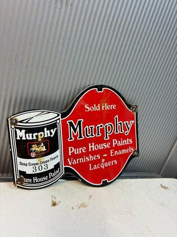 Murphy Pure House Paints – Vintage contour reclamebord -