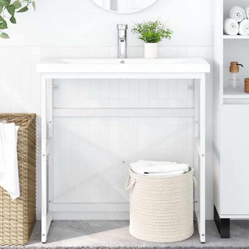 vidaXL Wastafelframe 79x38x83 cm ijzer wit, Huis en Inrichting, Tafels | Bijzettafels, Verzenden, Nieuw
