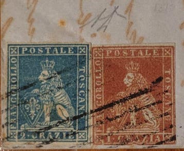 Italiaanse oude staten - Toscane 1853 - Vapori Francesi 1, Gestempeld