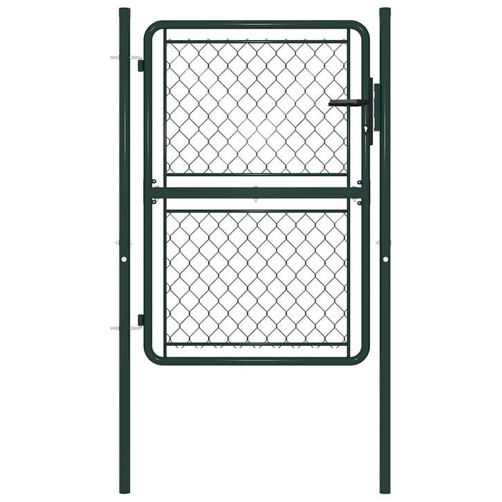 vidaXL Tuinpoort staal 100x150 cm groen, Tuin en Terras, Tuinpoorten, Nieuw, Verzenden