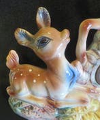 Beeldje - Vintage schouwklok met hertjes, jaren ’60 -